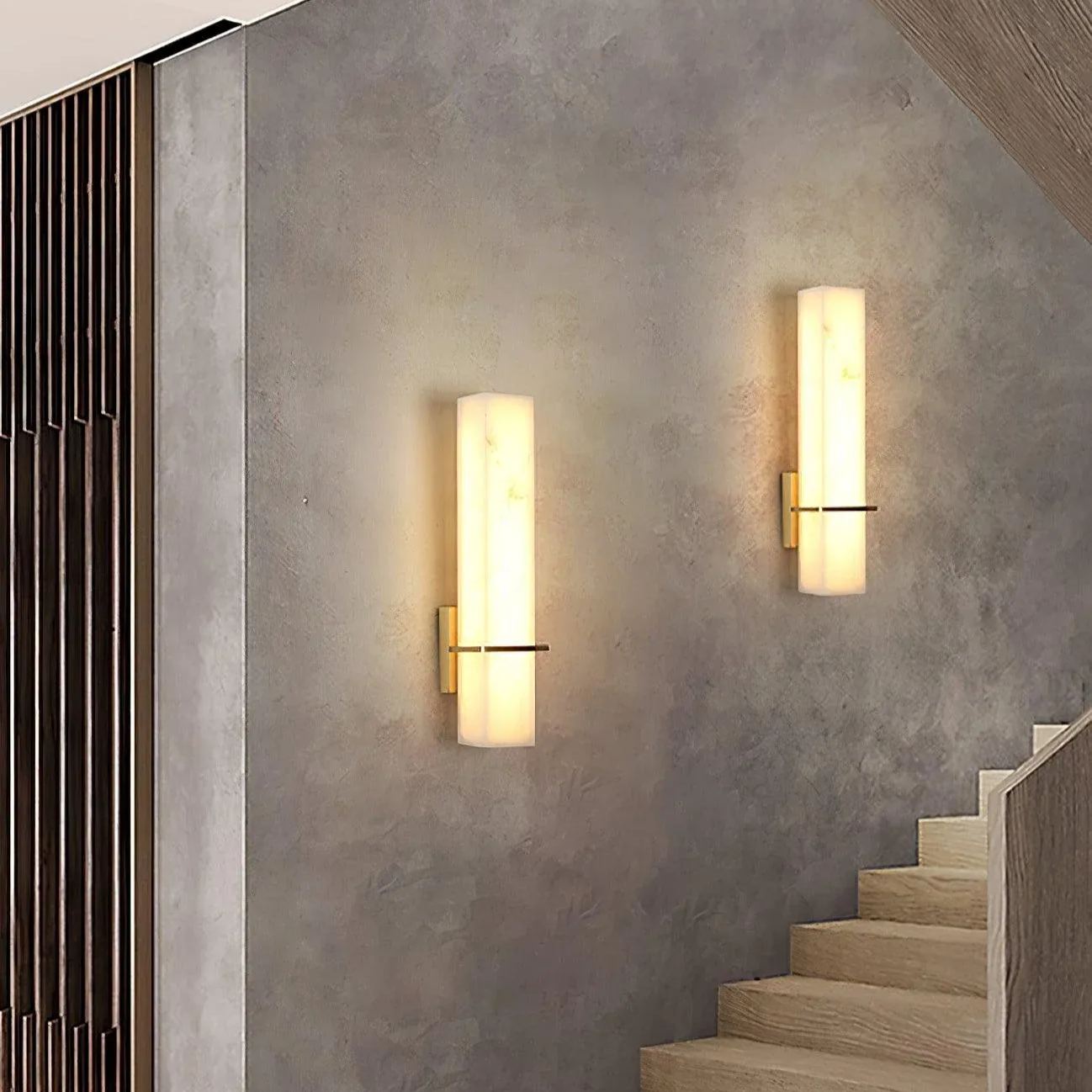 EloraLume Vertical Wall Sconce With Amber LED Glow For Contemporary Interiors OpalDwell