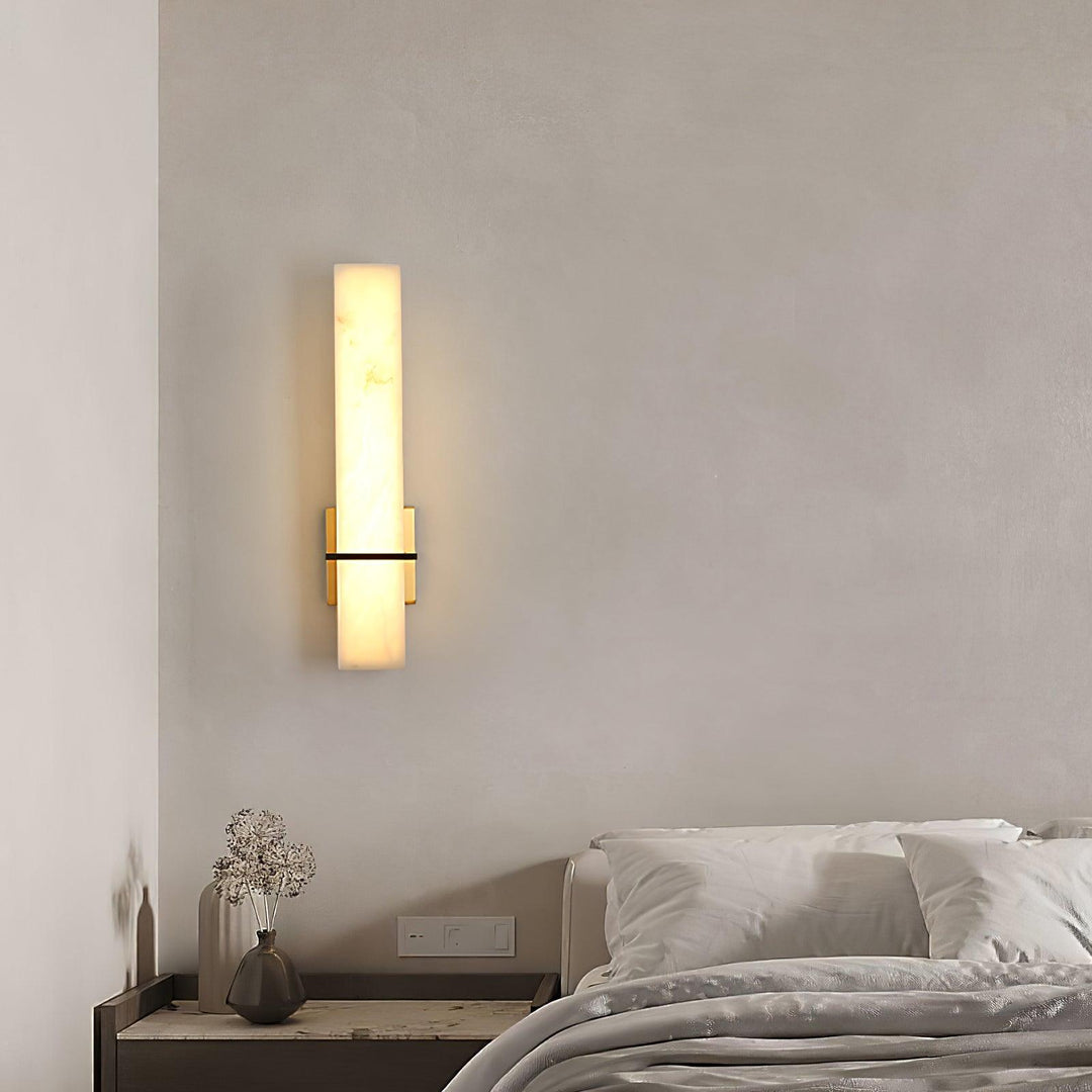 EloraLume Vertical Wall Sconce With Amber LED Glow For Contemporary Interiors OpalDwell
