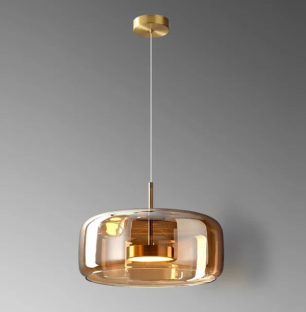 Aurelo Glass Globe Pendant Light Modern Minimal Glow - OpalDwell