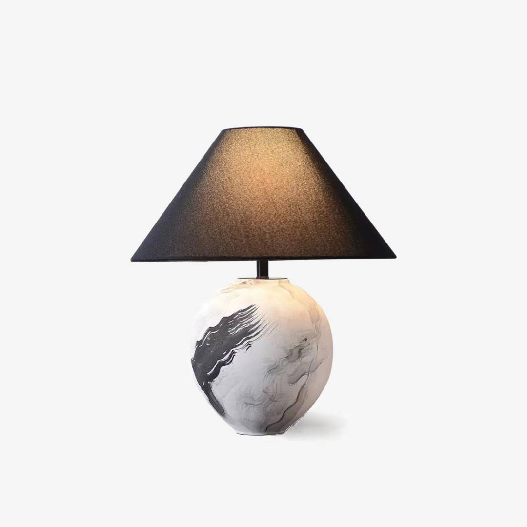 Marble Pattern Ceramic Lamp With Soft Ambient Lighting For Modern Homes - OpalDwell
