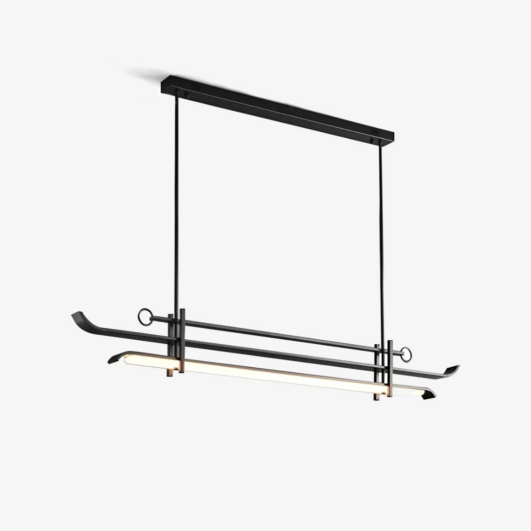 Contemporary Linear LED Chandelier Pendant Light for Dining Room OpalDwell
