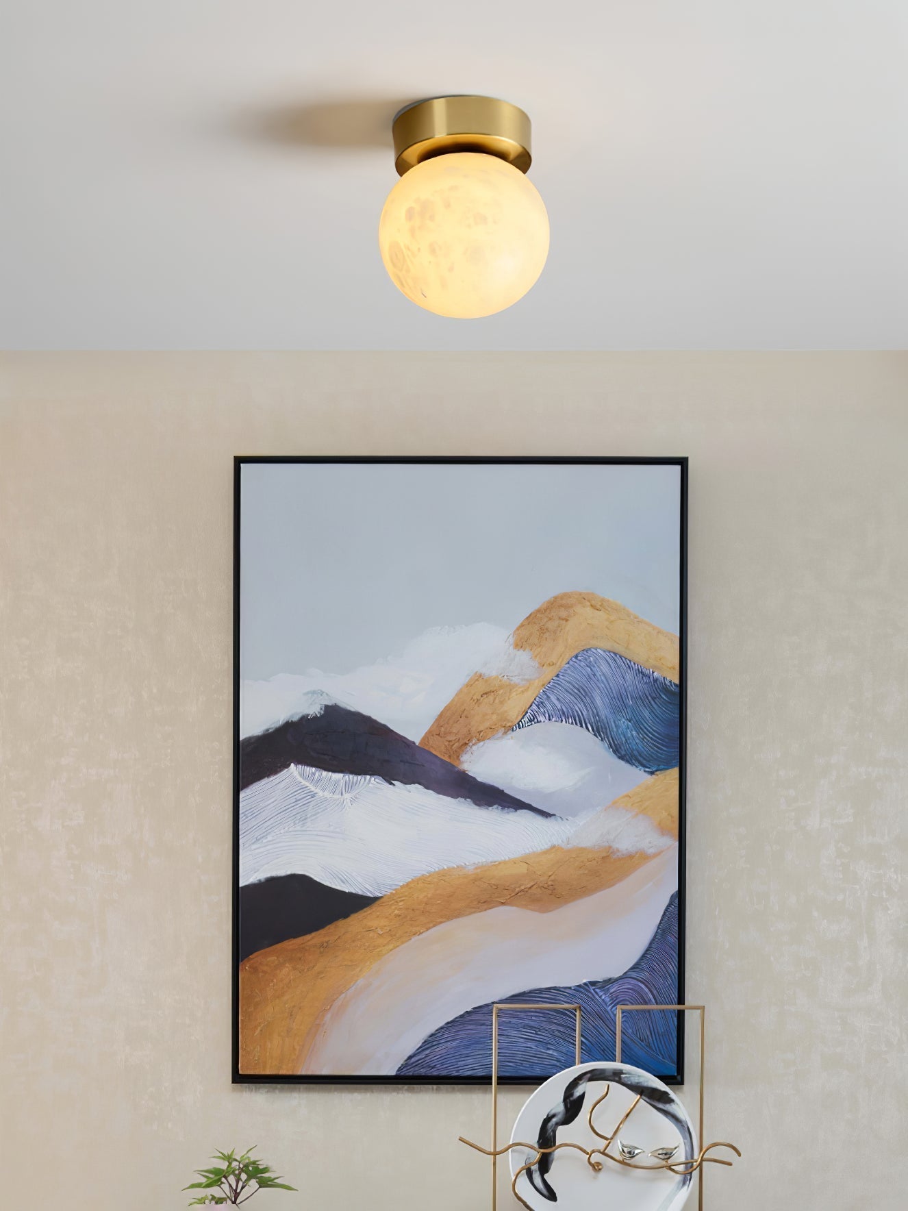 AureliaGlow | Alabaster Oval Ceiling Lamp for Heavenly Glow - OpalDwell