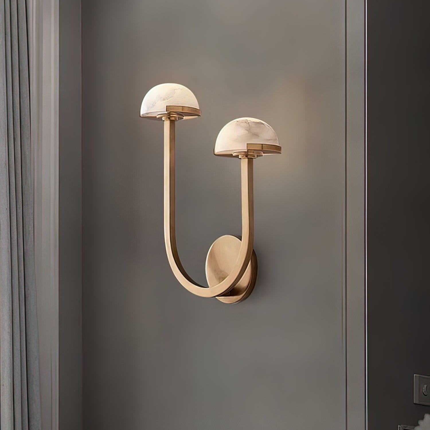 Alabaster Glow Wall Lamp Natural Mushroom Inspired Light - OpalDwell