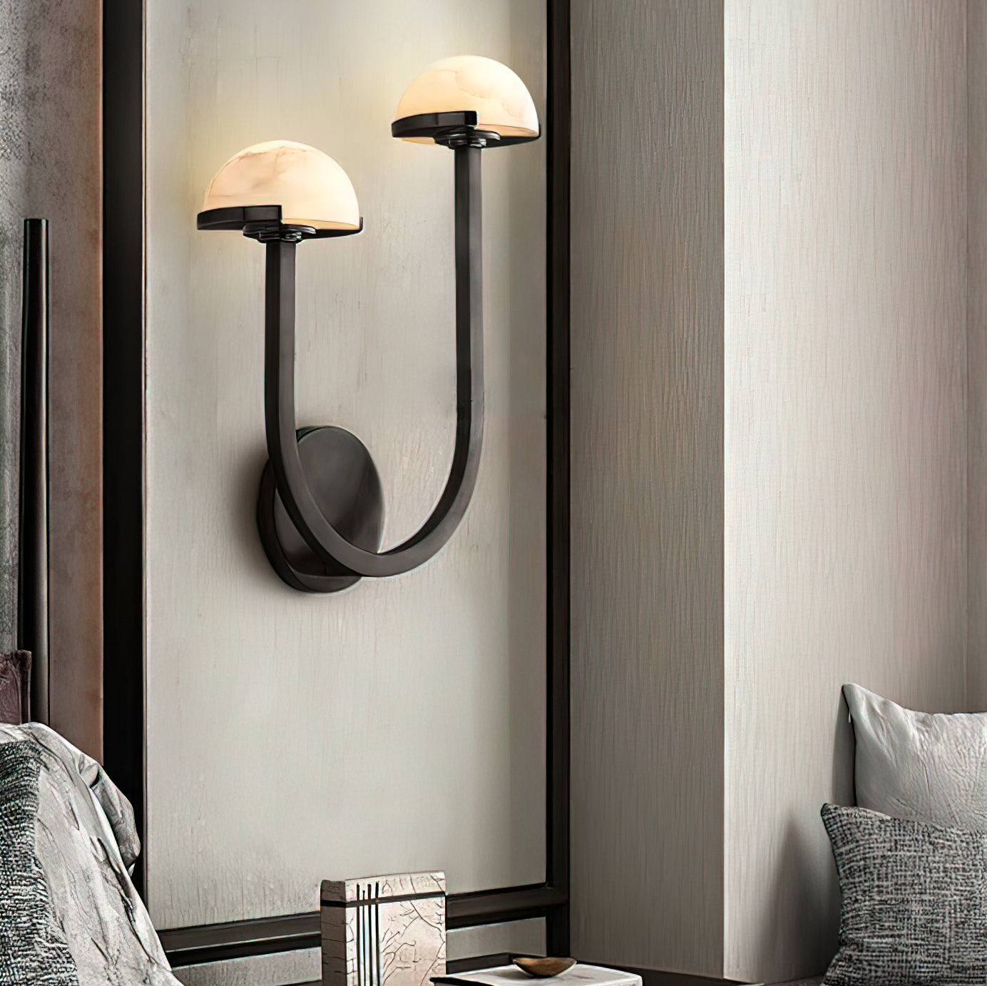 Alabaster Glow Wall Lamp Natural Mushroom Inspired Light - OpalDwell