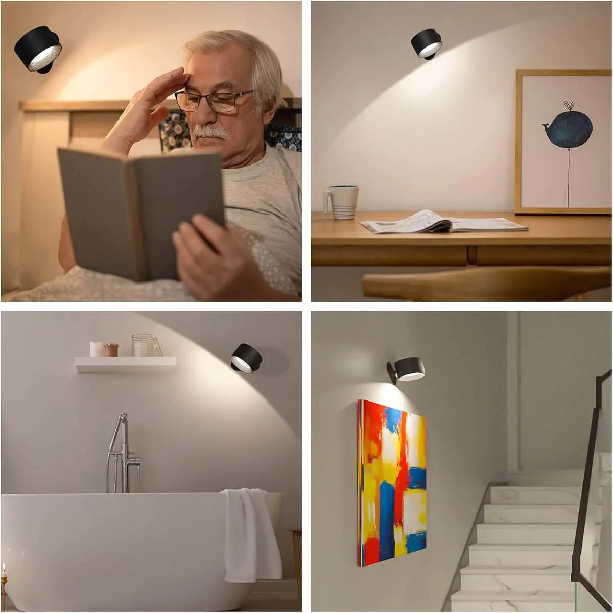 Wireless Rechargeable Wall Light With Nordic LED Design And Remote Dimming - OpalDwell
