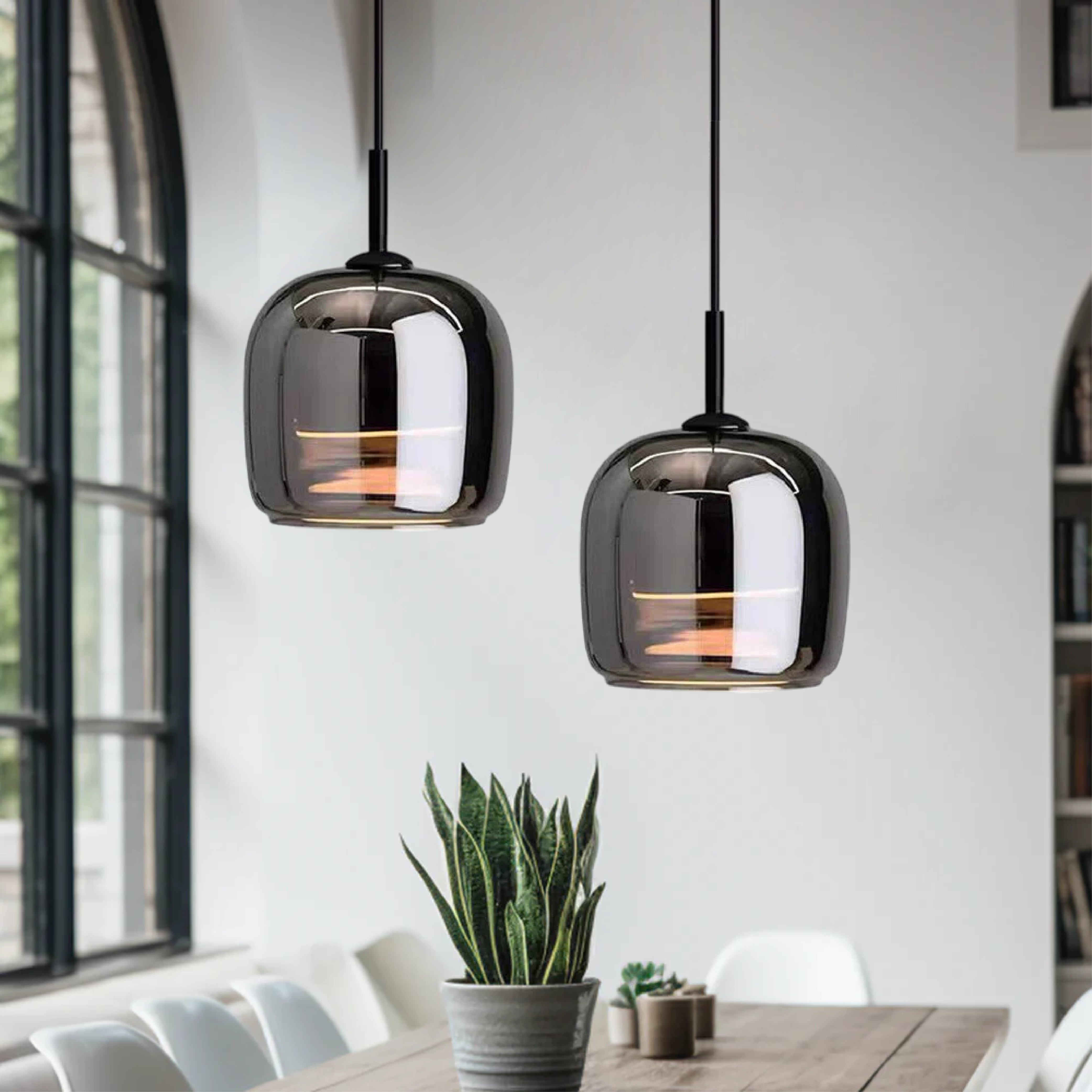 Arden Black Glass Pendant Light For Kitchen Island & Dining OpalDwell