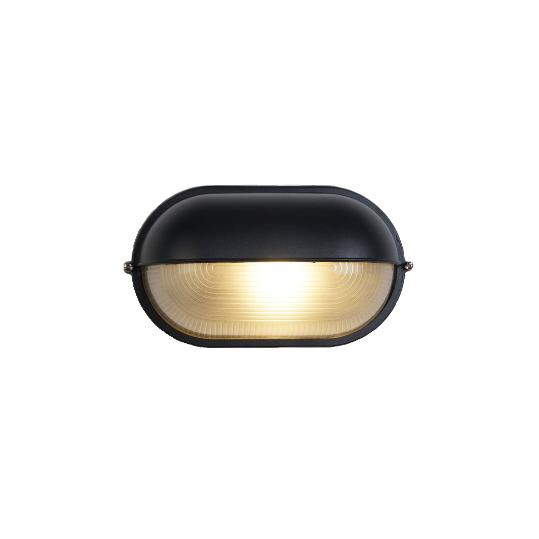 Maris Outdoor Wall Light With Industrial Ribbed Glass - OpalDwell