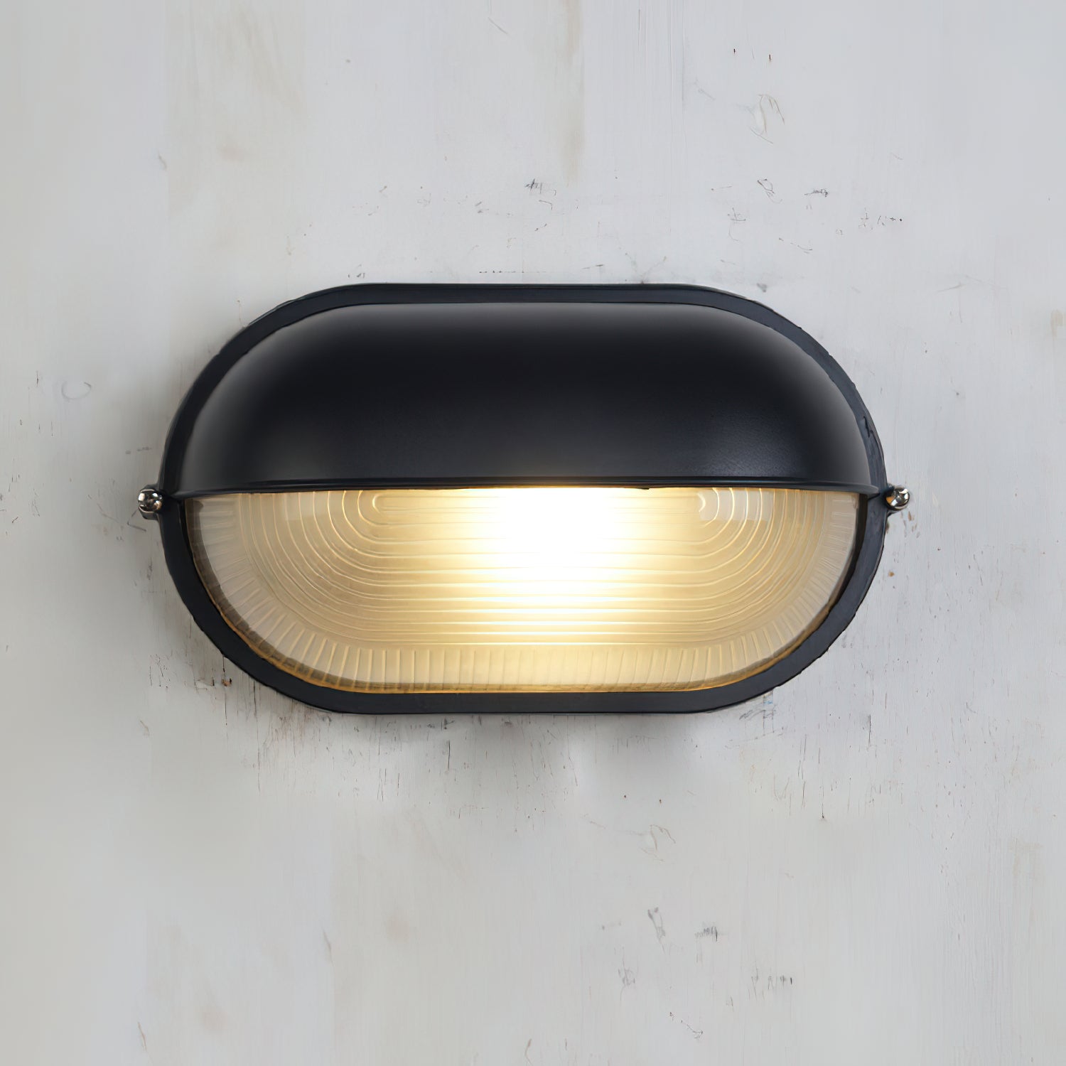 Maris Outdoor Wall Light With Industrial Ribbed Glass - OpalDwell