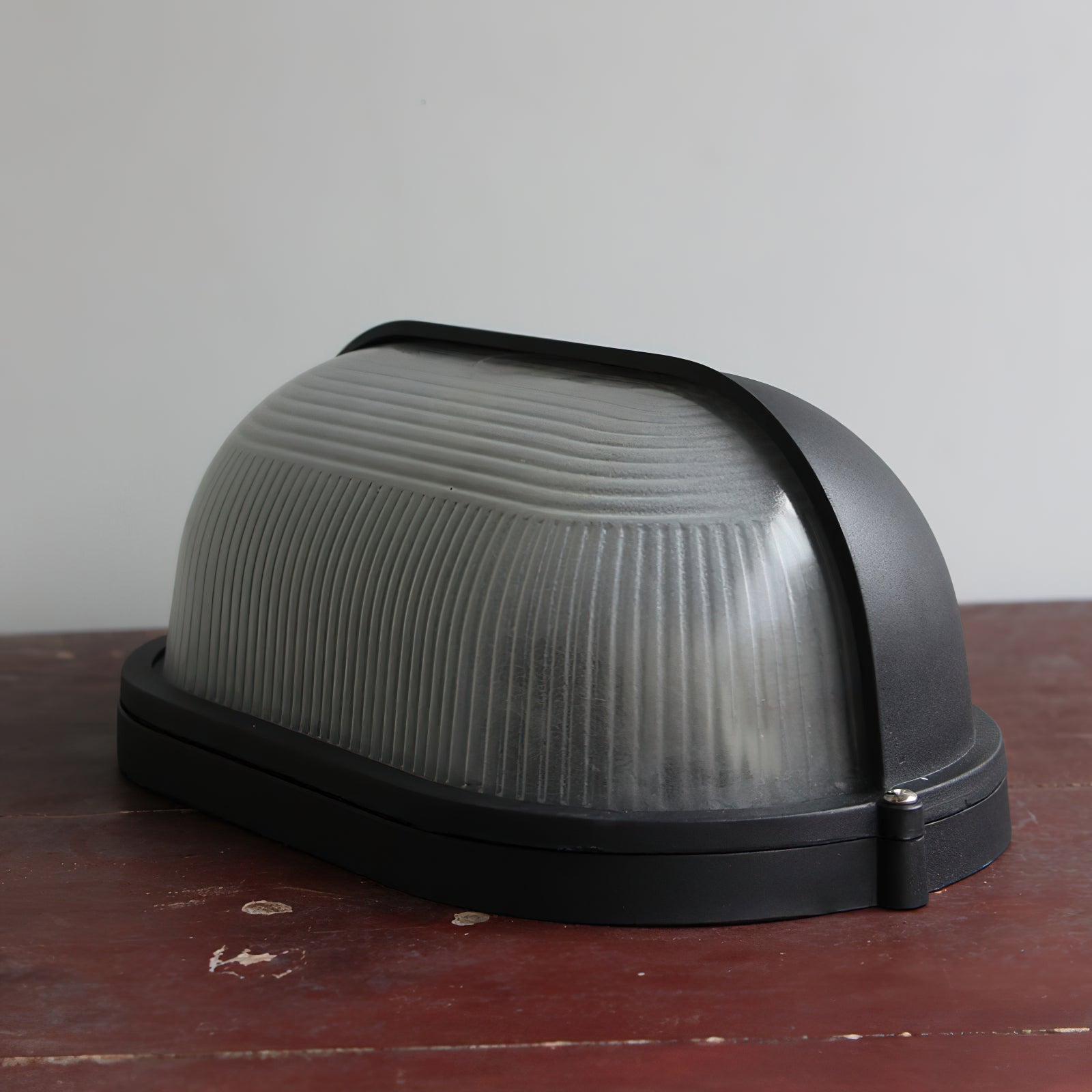 Maris Outdoor Wall Light With Industrial Ribbed Glass - OpalDwell