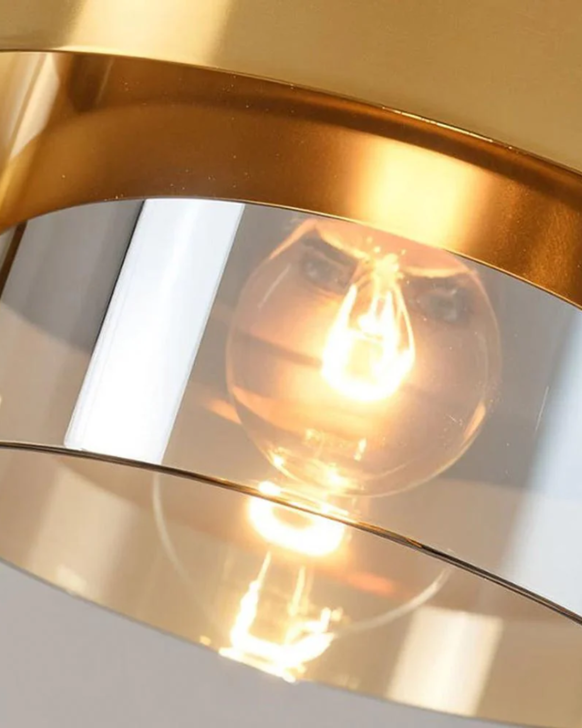 Solara Gold Glass Pendant Light with Industrial Edge - OpalDwell