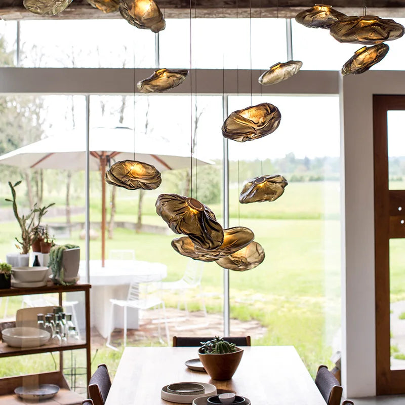 NimbusGlow – Whimsical Cloud-Inspired Glass Pendant Light - OpalDwell