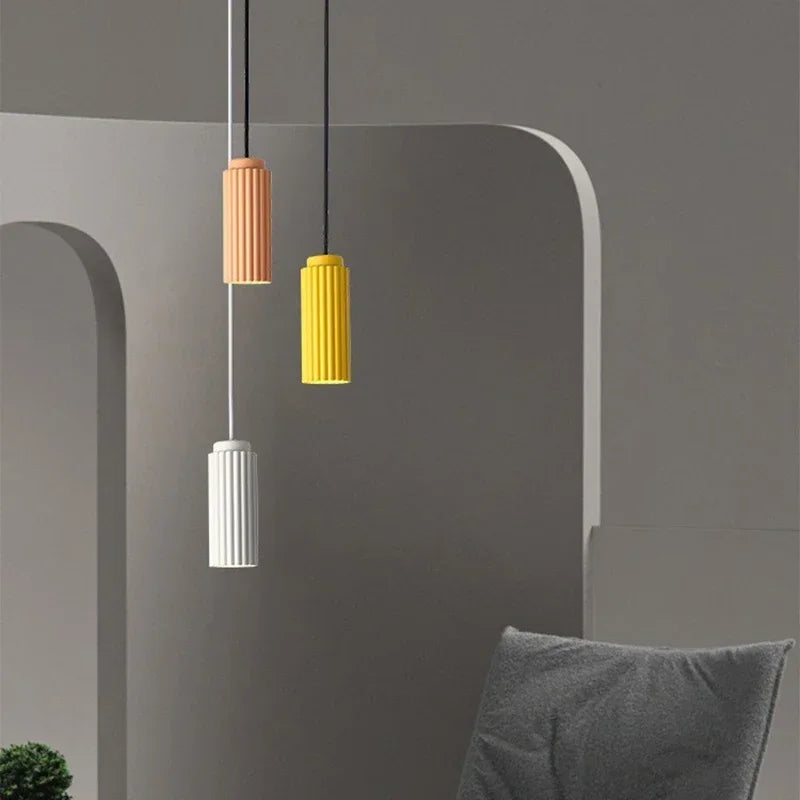 Virello Nordic Ribbed Pendant Light for Kitchens and Dining Areas OpalDwell