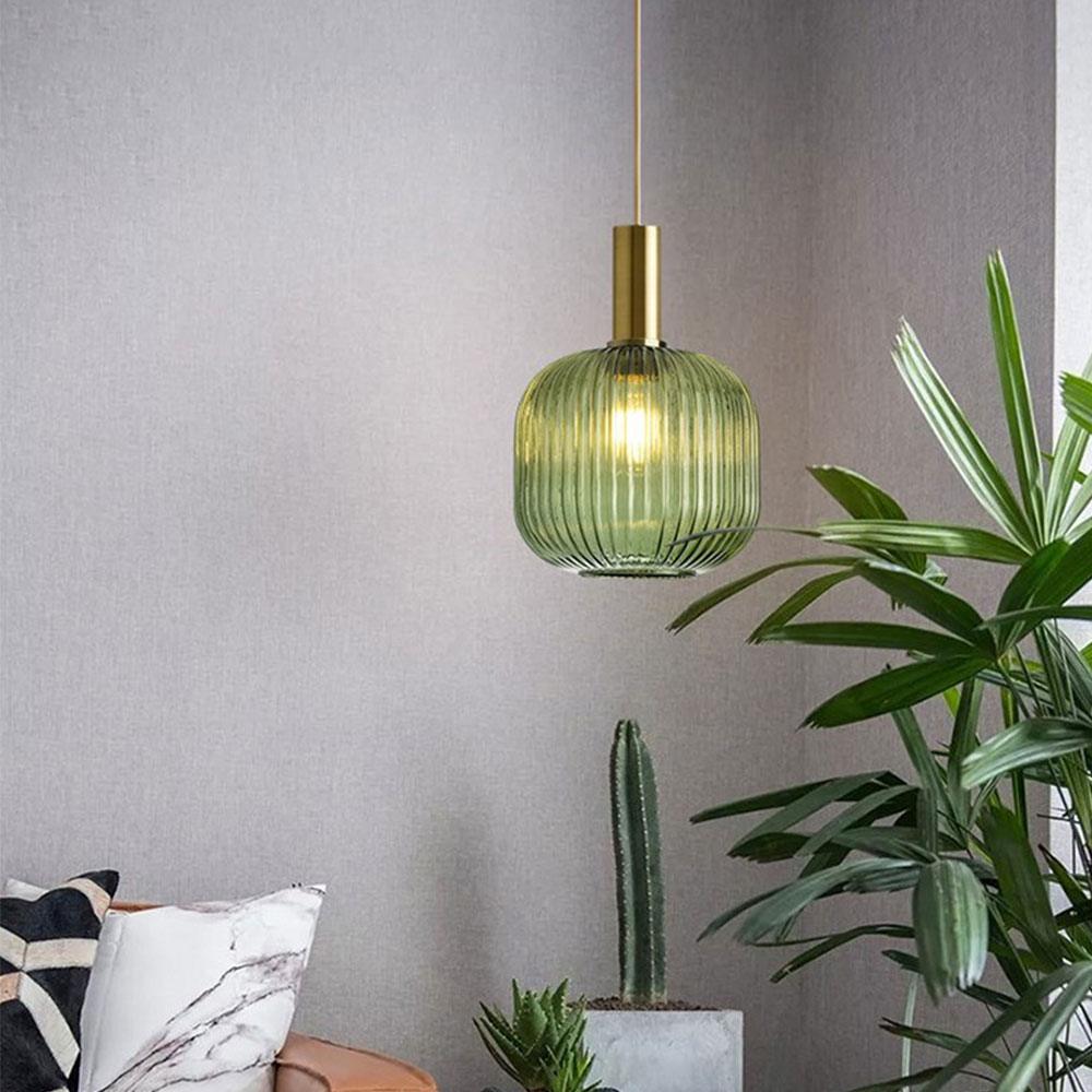 Nordic Fluted Glass Pendant Lamp for Modern Interiors OpalDwell