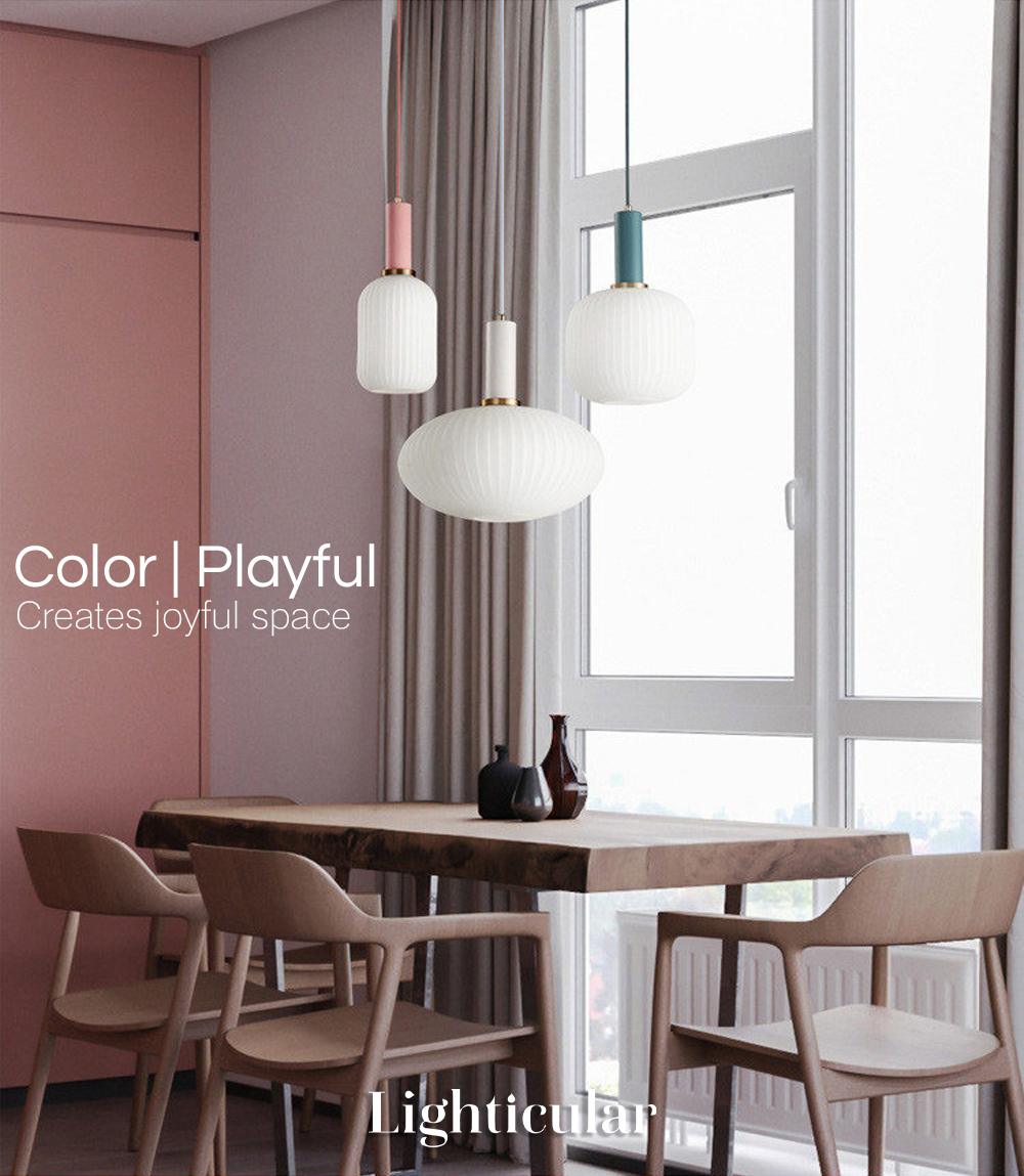 Nordic Fluted Glass Pendant Lamp for Modern Interiors OpalDwell