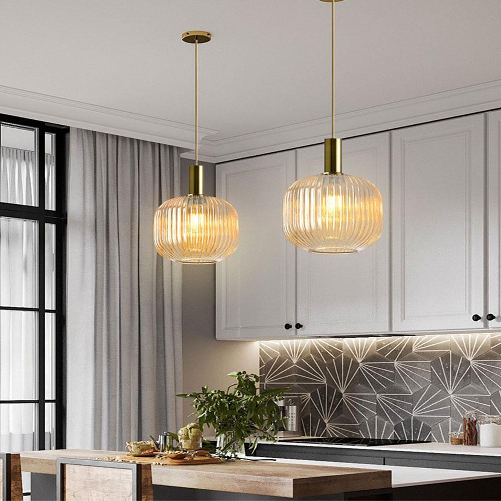 Nordic Fluted Glass Pendant Lamp for Modern Interiors OpalDwell