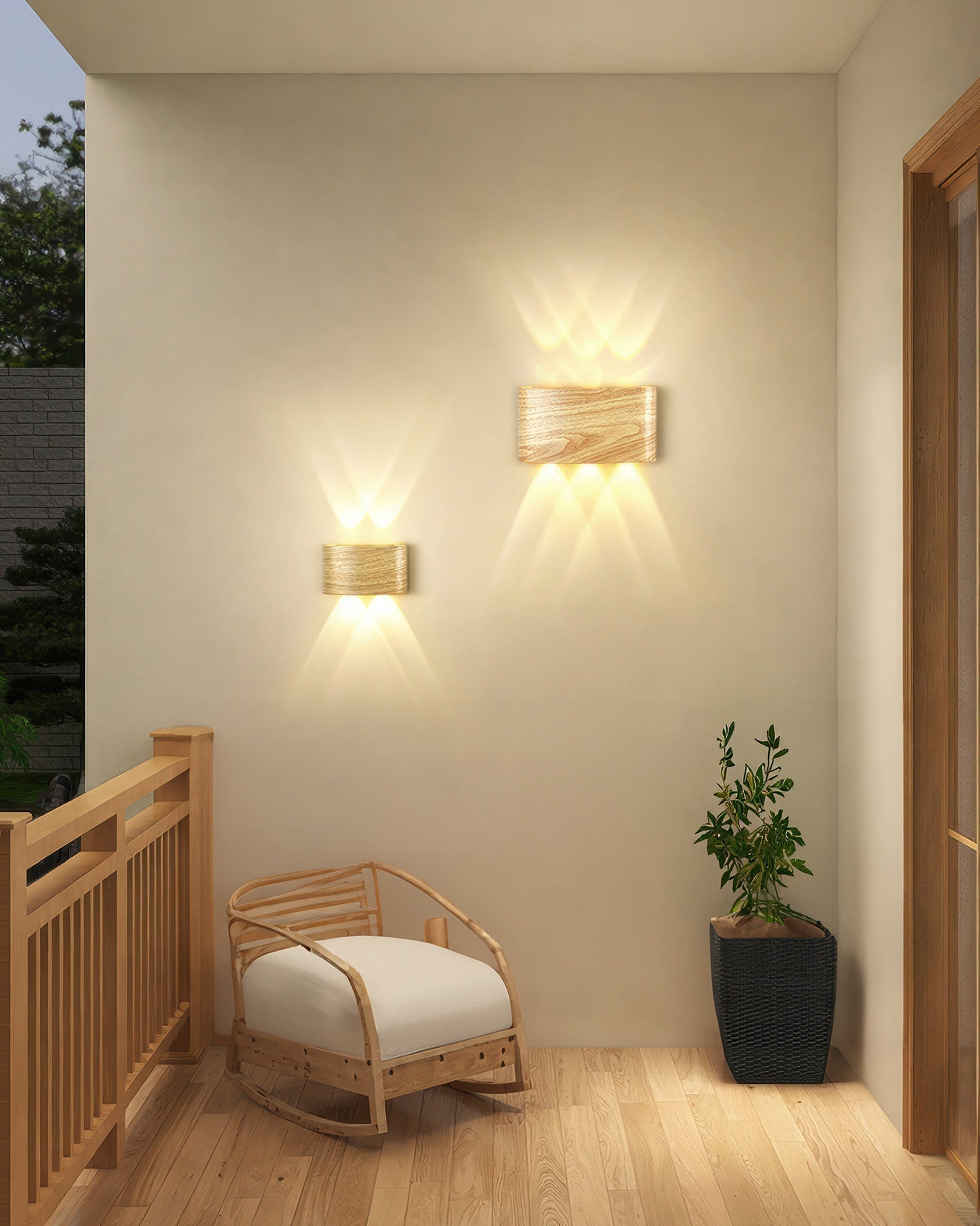 LumaVerde Woodgrain LED Outdoor Sconce Weather-Resistant - OpalDwell