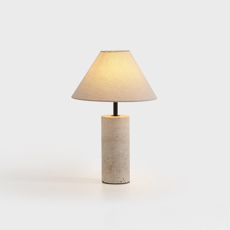 Marble And Linen Accent Table Lamp - Modern Decorative Light - OpalDwell