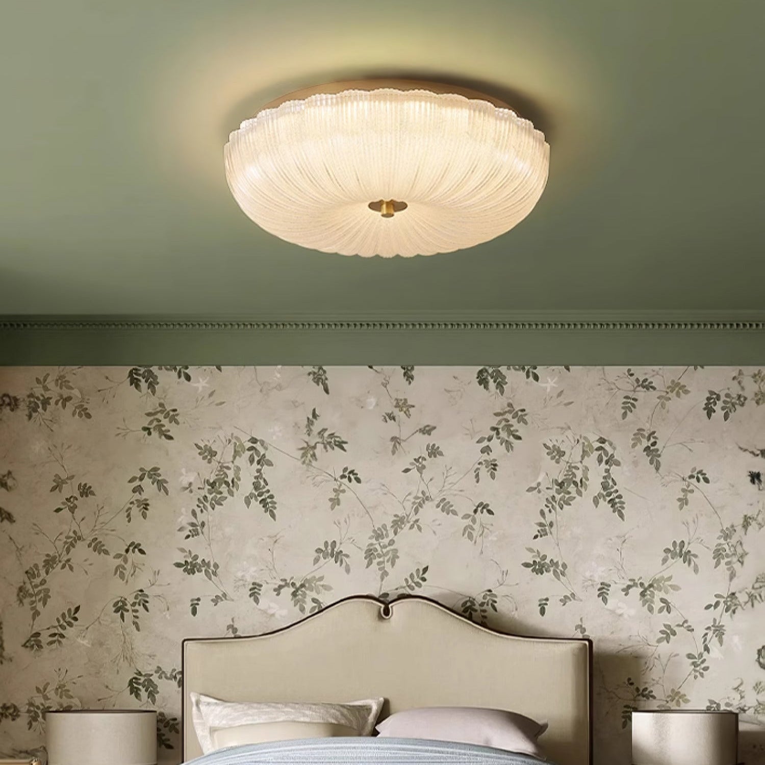 Nyra Ripple Glass Ceiling Light | Sleek Modern Glow OpalDwell