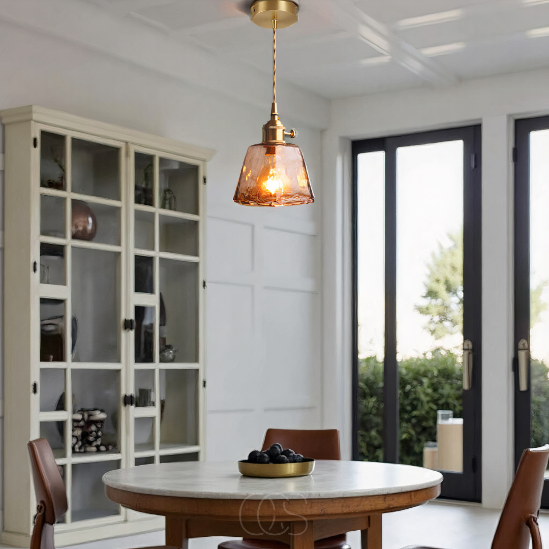 Amber Glass Pendant Lamp – Warm Light & Stylish Design | OpalDwell - OpalDwell