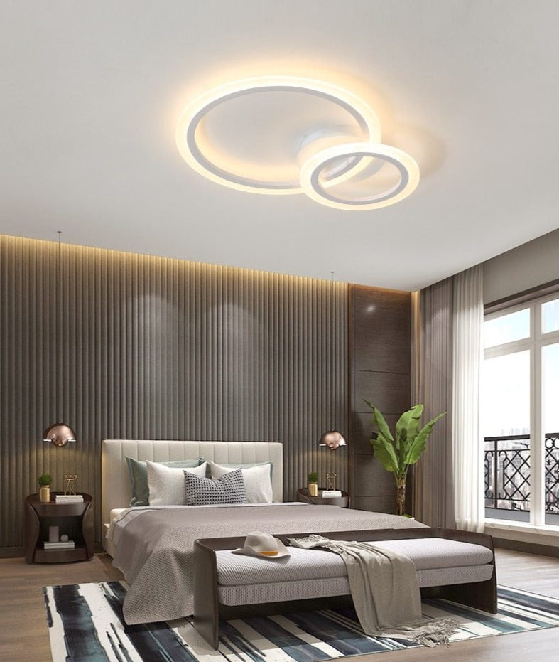 AuroraGlow Modern Dimmable White Flush Mount Ceiling Light OpalDwell