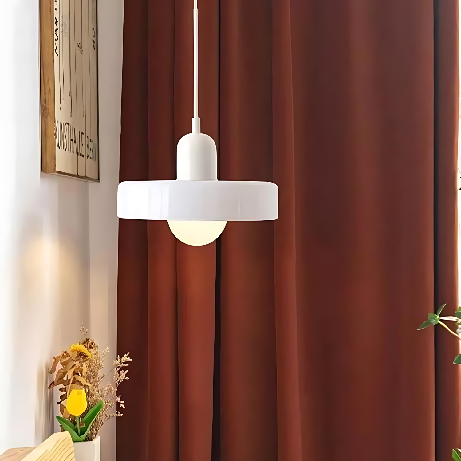 NovaHalo Ceiling Pendant Light With Opal Halo Shade Modern - OpalDwell