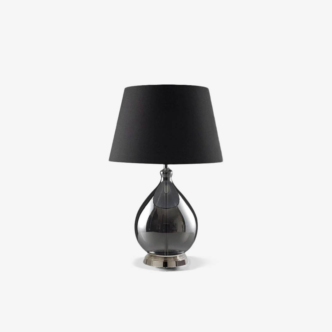 Glass Table Lamp With Fabric Shade For Modern Home Lighting - OpalDwell