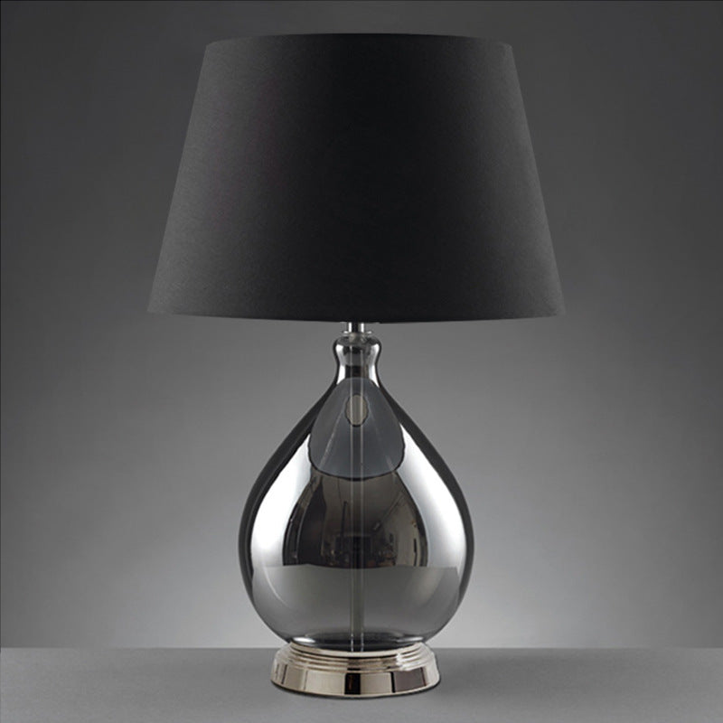 Glass Table Lamp With Fabric Shade For Modern Home Lighting - OpalDwell