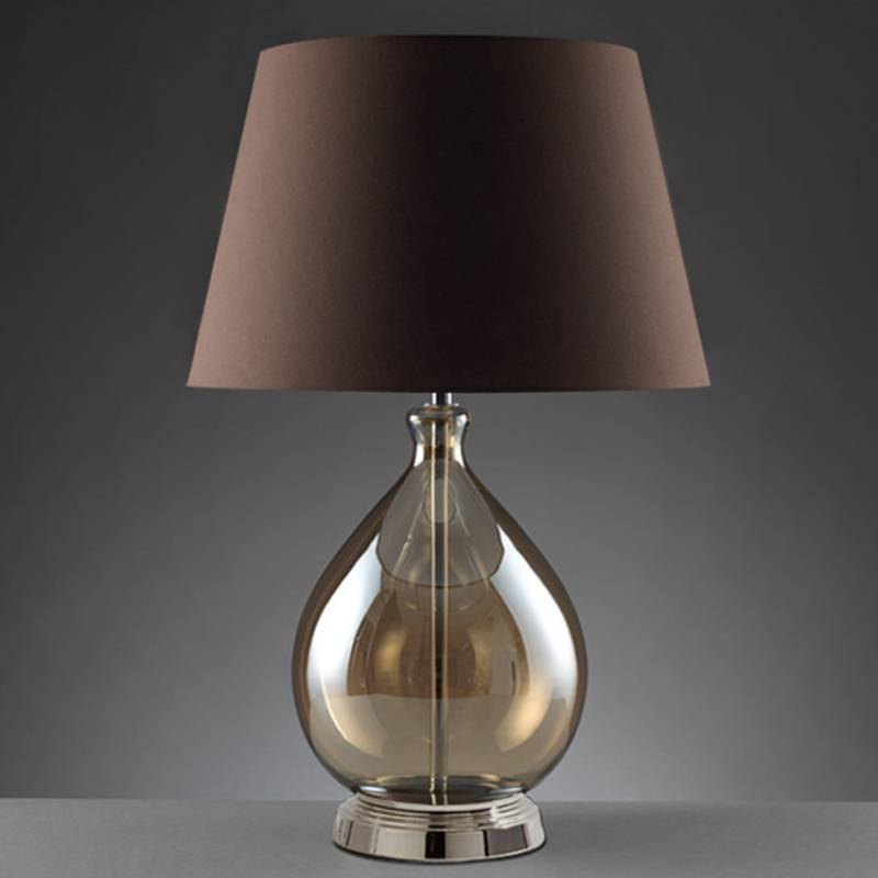 Glass Table Lamp With Fabric Shade For Modern Home Lighting - OpalDwell