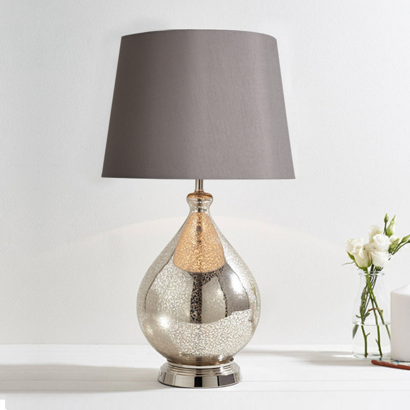 Glass Table Lamp With Fabric Shade For Modern Home Lighting - OpalDwell