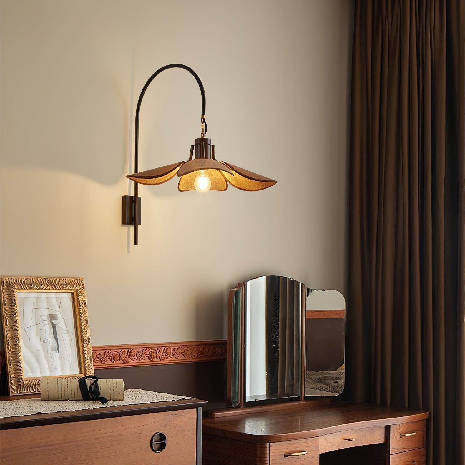 FloraNova Wall Lamp | Floral Bloom Wall Light, Ambient Glow - OpalDwell
