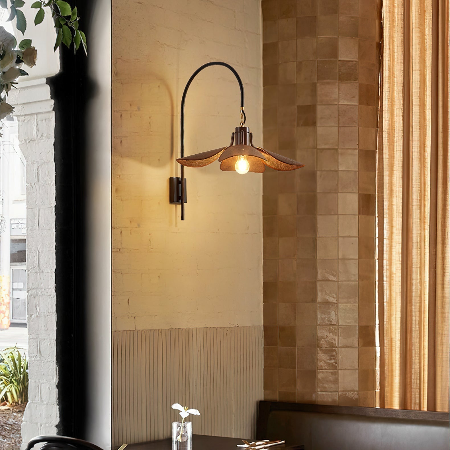 FloraNova Wall Lamp | Floral Bloom Wall Light, Ambient Glow - OpalDwell