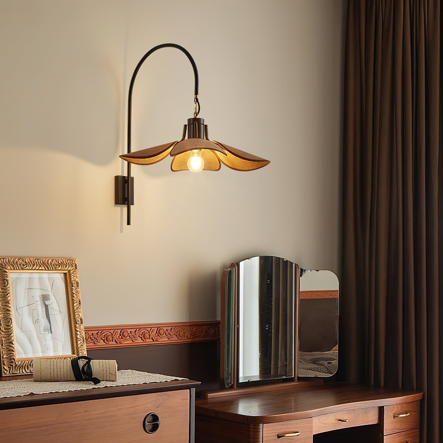 FloraNova Wall Lamp | Floral Bloom Wall Light, Ambient Glow - OpalDwell