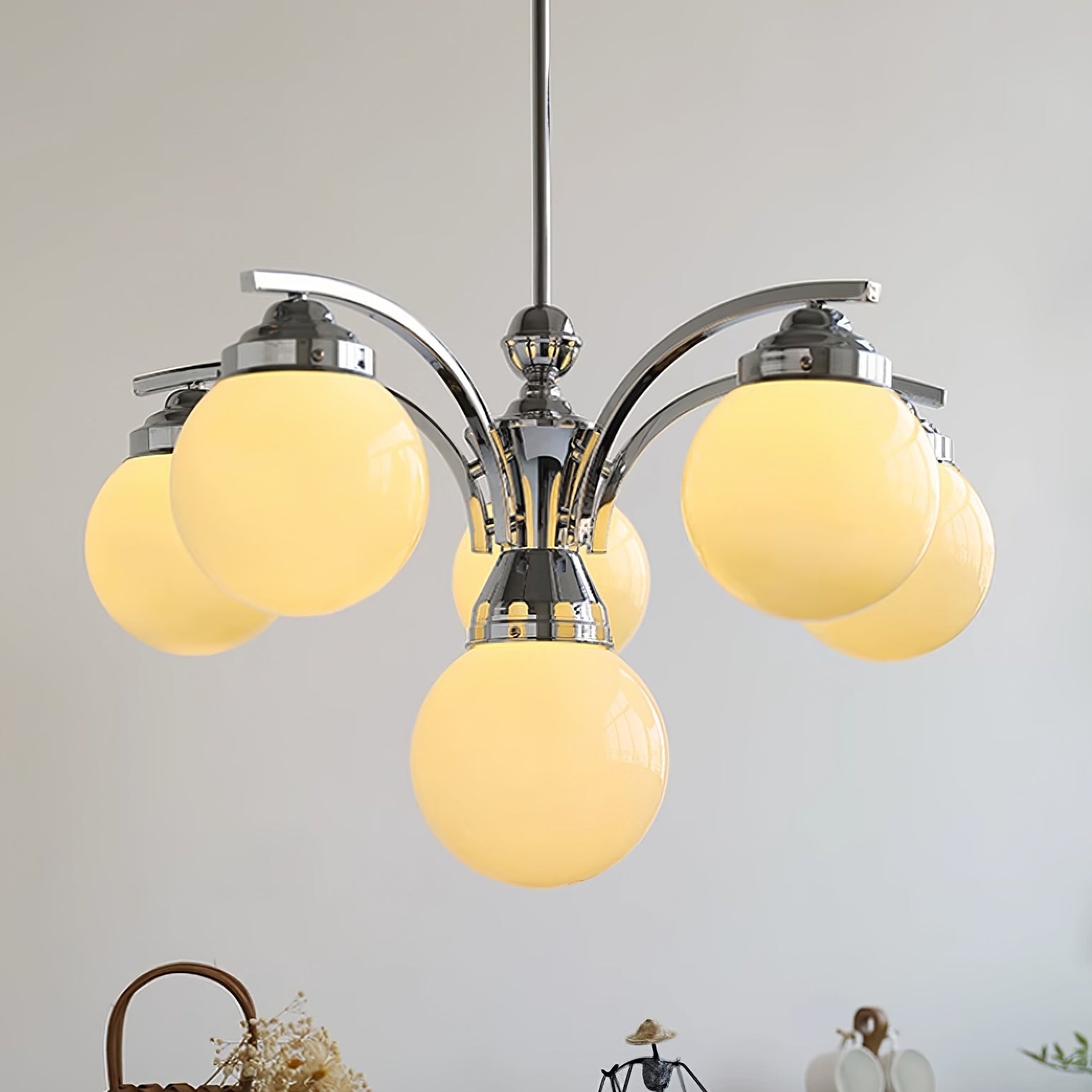 Eloria Round Pink and White Chandelier Elegant Glow - OpalDwell