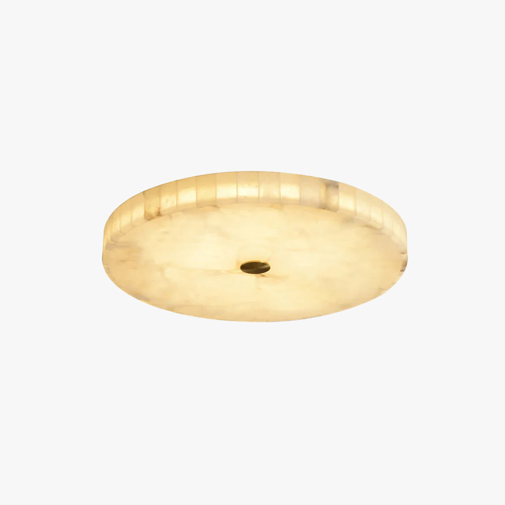 Asterra Classic Circular Round Alabaster Ceiling Lamp - OpalDwell