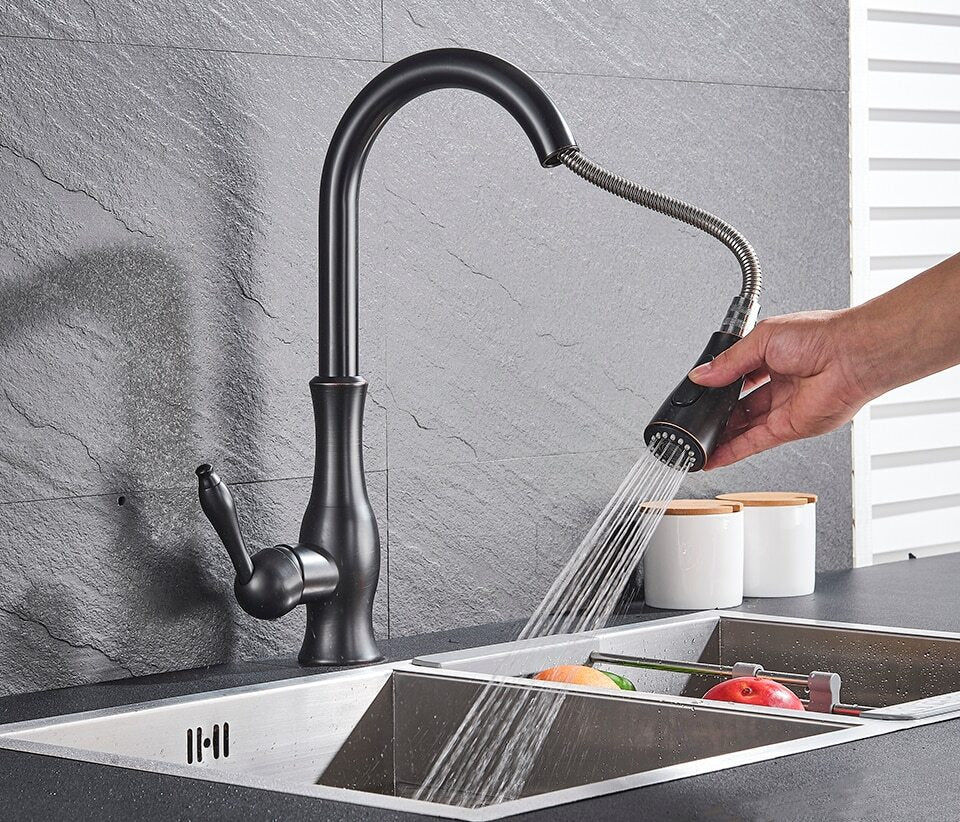 Vellaro Pull Out Kitchen Faucet By OpalDwell Stainless OpalDwell