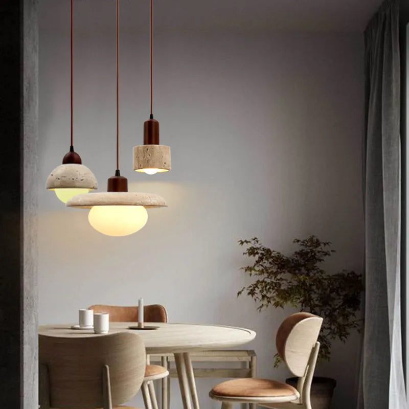 NovaLume Wabi-Sabi Pendant Light With Natural Finish OpalDwell