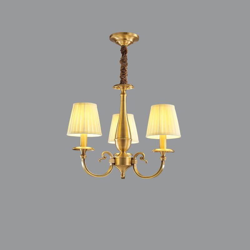 Timeless Brass Chandelier With Fabric Shades For Elegant Ceiling Light OpalDwell