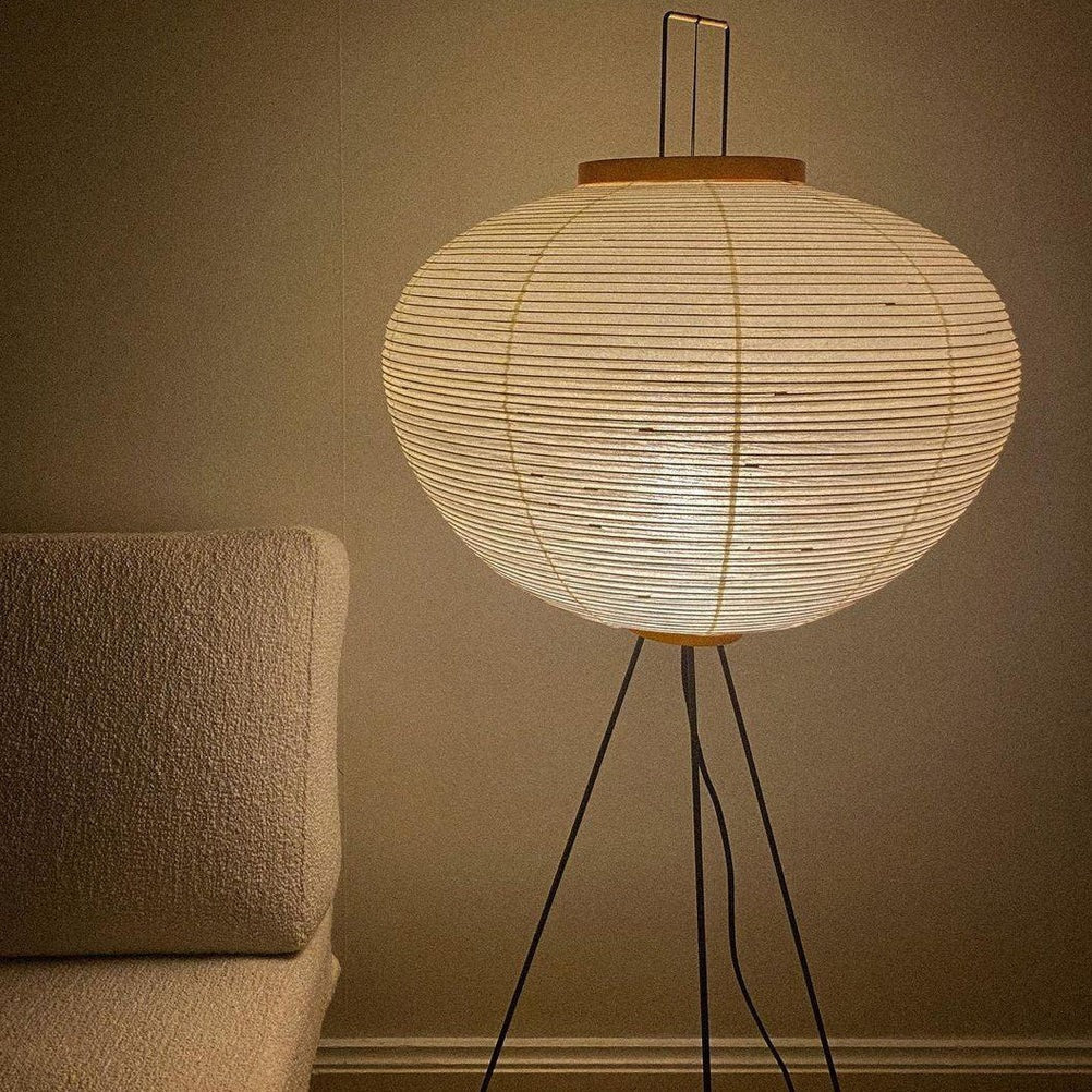 Kazumi Rice Paper Floor Lamp by OpalDwell Soft Ambient Glow OpalDwell