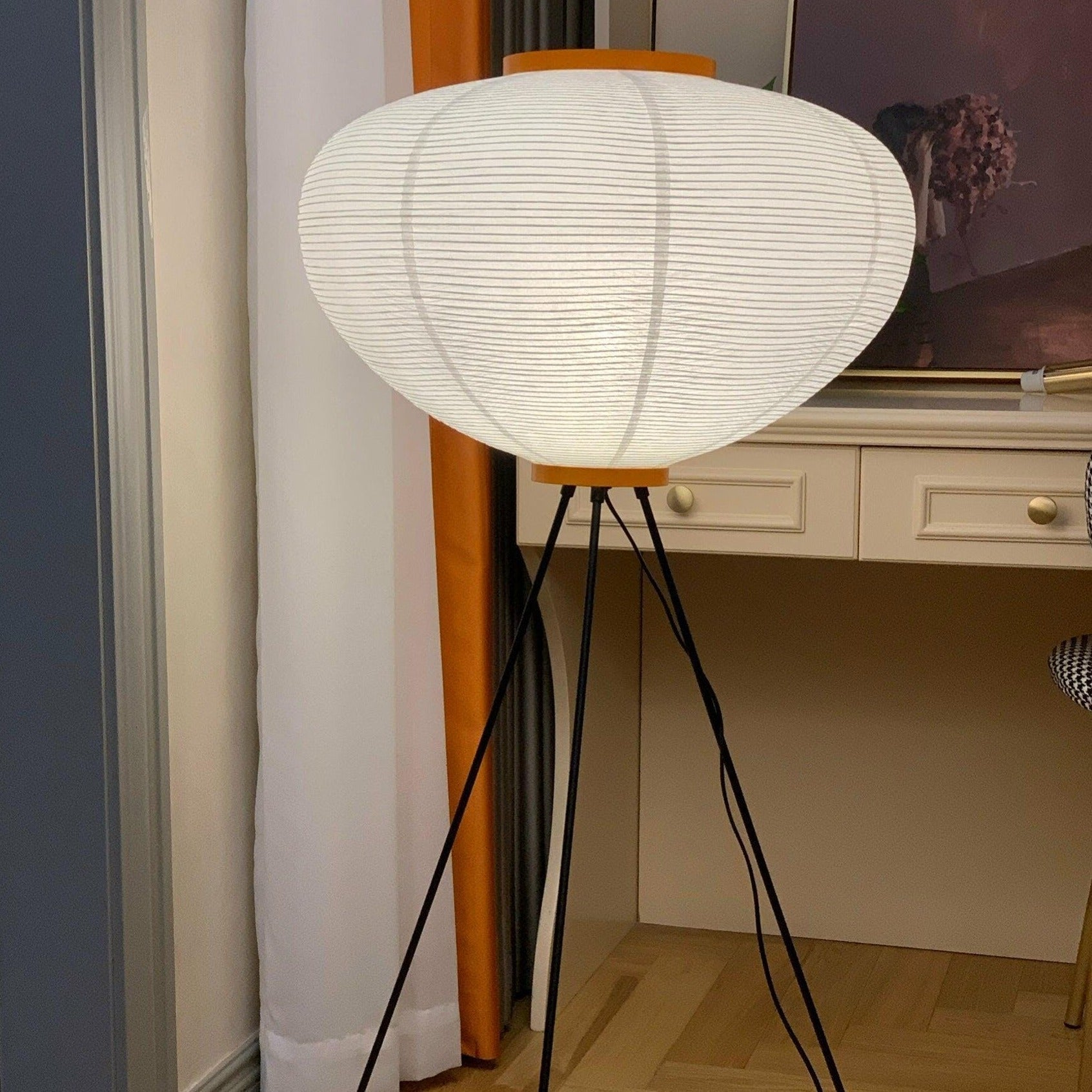 Kazumi Rice Paper Floor Lamp by OpalDwell Soft Ambient Glow OpalDwell