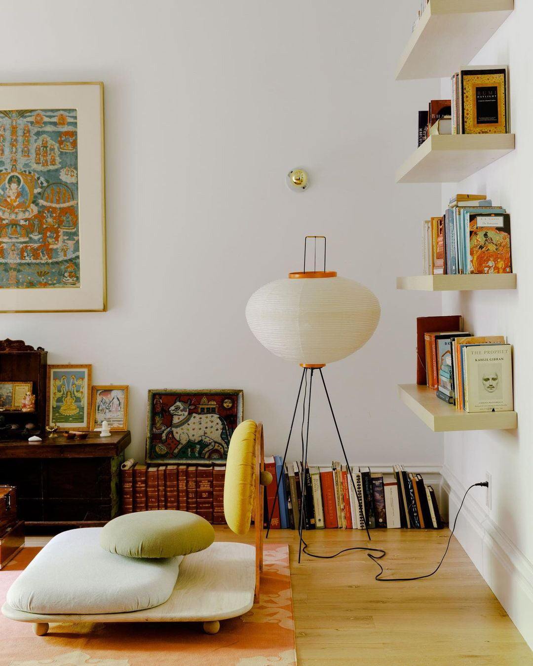 Kazumi Rice Paper Floor Lamp by OpalDwell Soft Ambient Glow OpalDwell