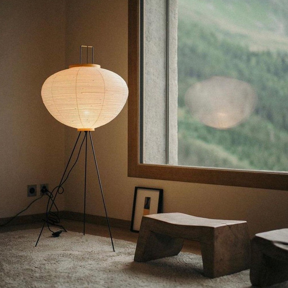 Kazumi Rice Paper Floor Lamp by OpalDwell Soft Ambient Glow OpalDwell