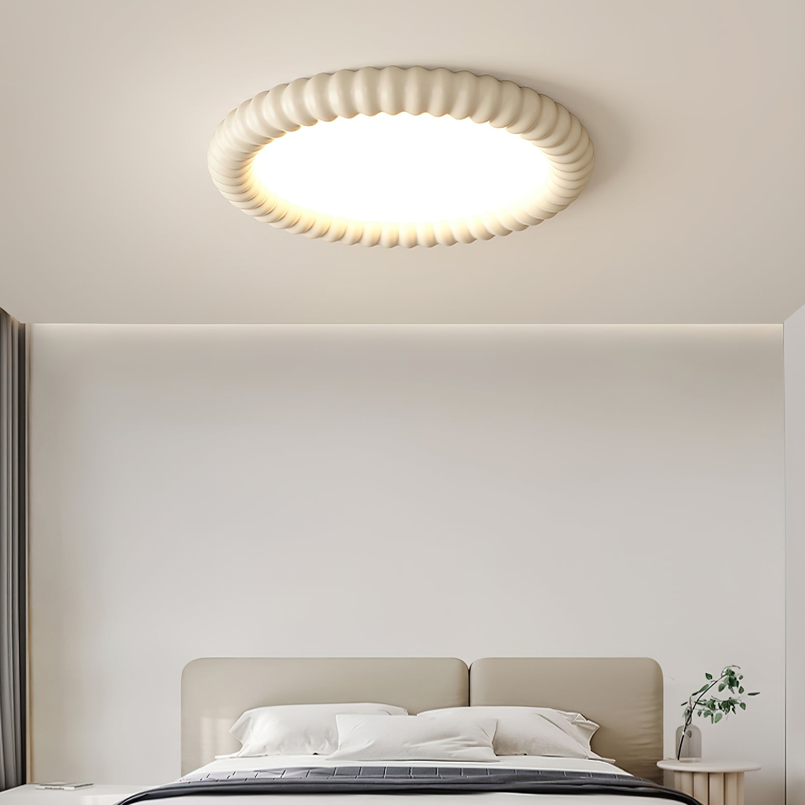 AeroLume Halo Ceiling Light Modern Round Fixture Soft Glow - OpalDwell