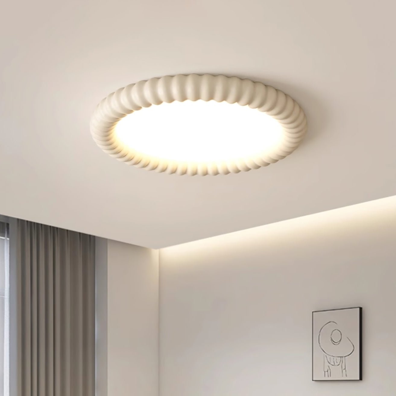AeroLume Halo Ceiling Light Modern Round Fixture Soft Glow - OpalDwell