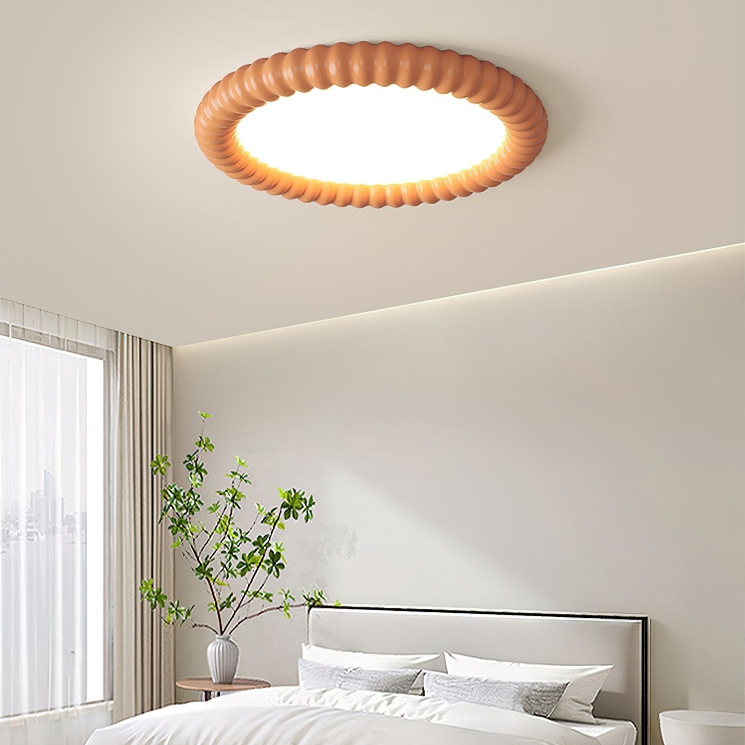 AeroLume Halo Ceiling Light Modern Round Fixture Soft Glow - OpalDwell