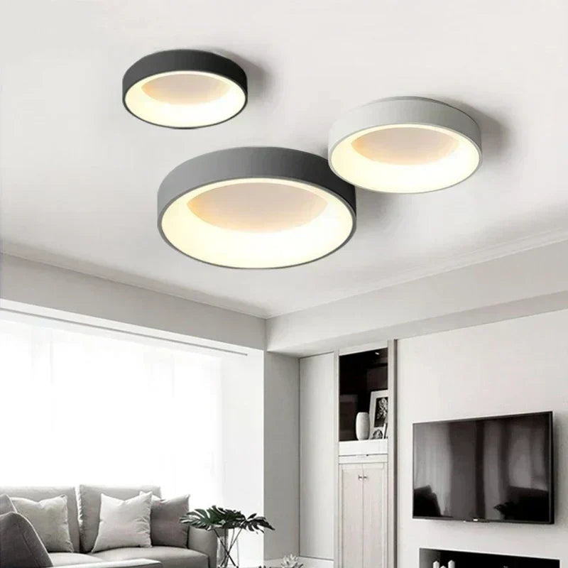 NovaLume Round Ceiling Light Modern Ambient Glow Fixture - OpalDwell