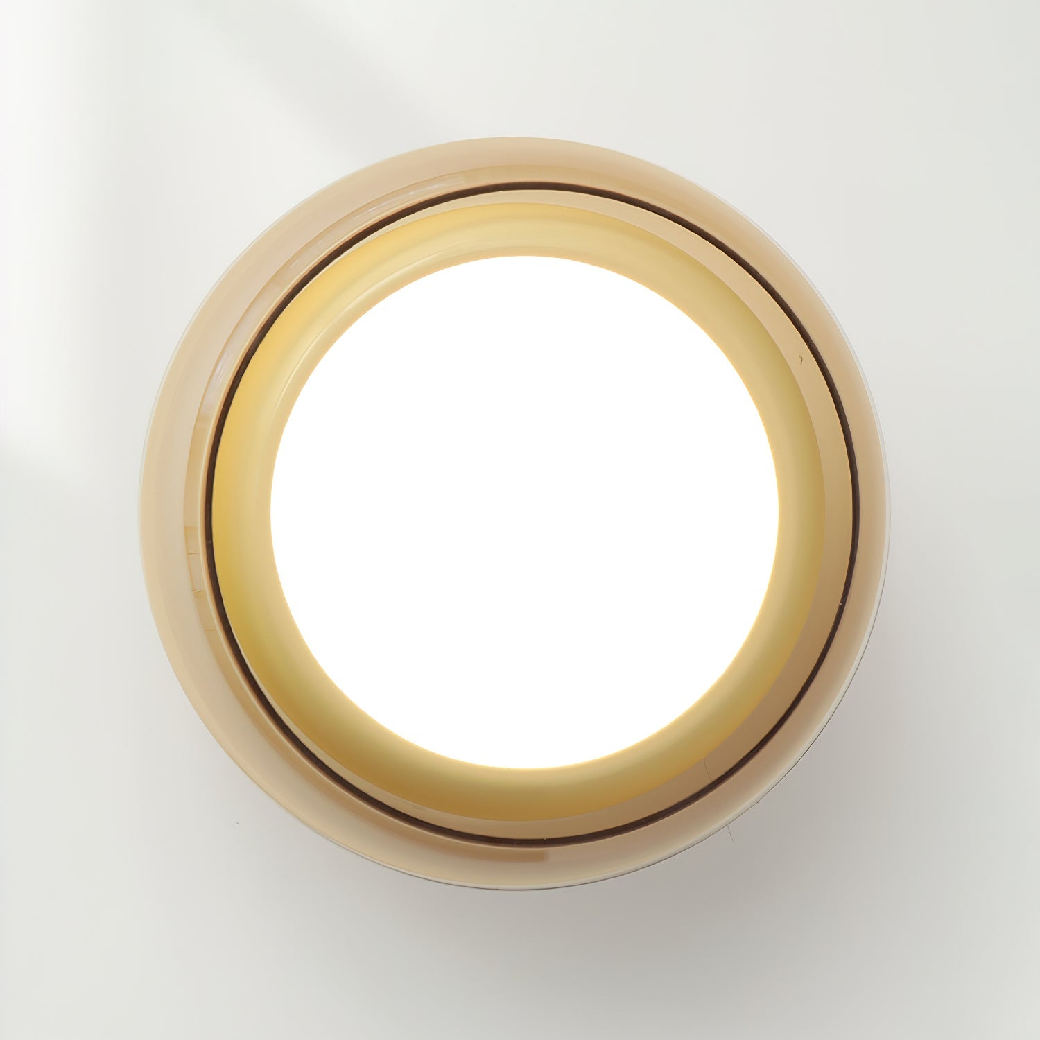 LumaNova Retro Glass Flush Mount Light Cognac Red Band - OpalDwell