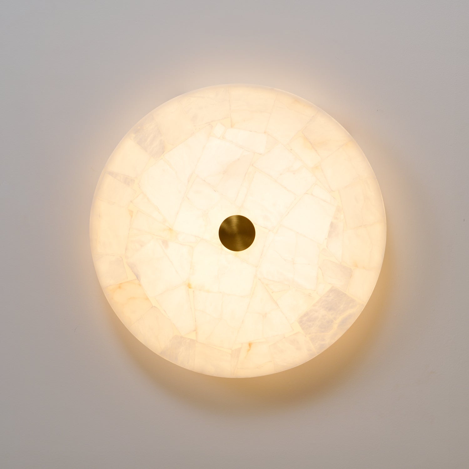Asterra Classic Circular Round Alabaster Ceiling Lamp - OpalDwell