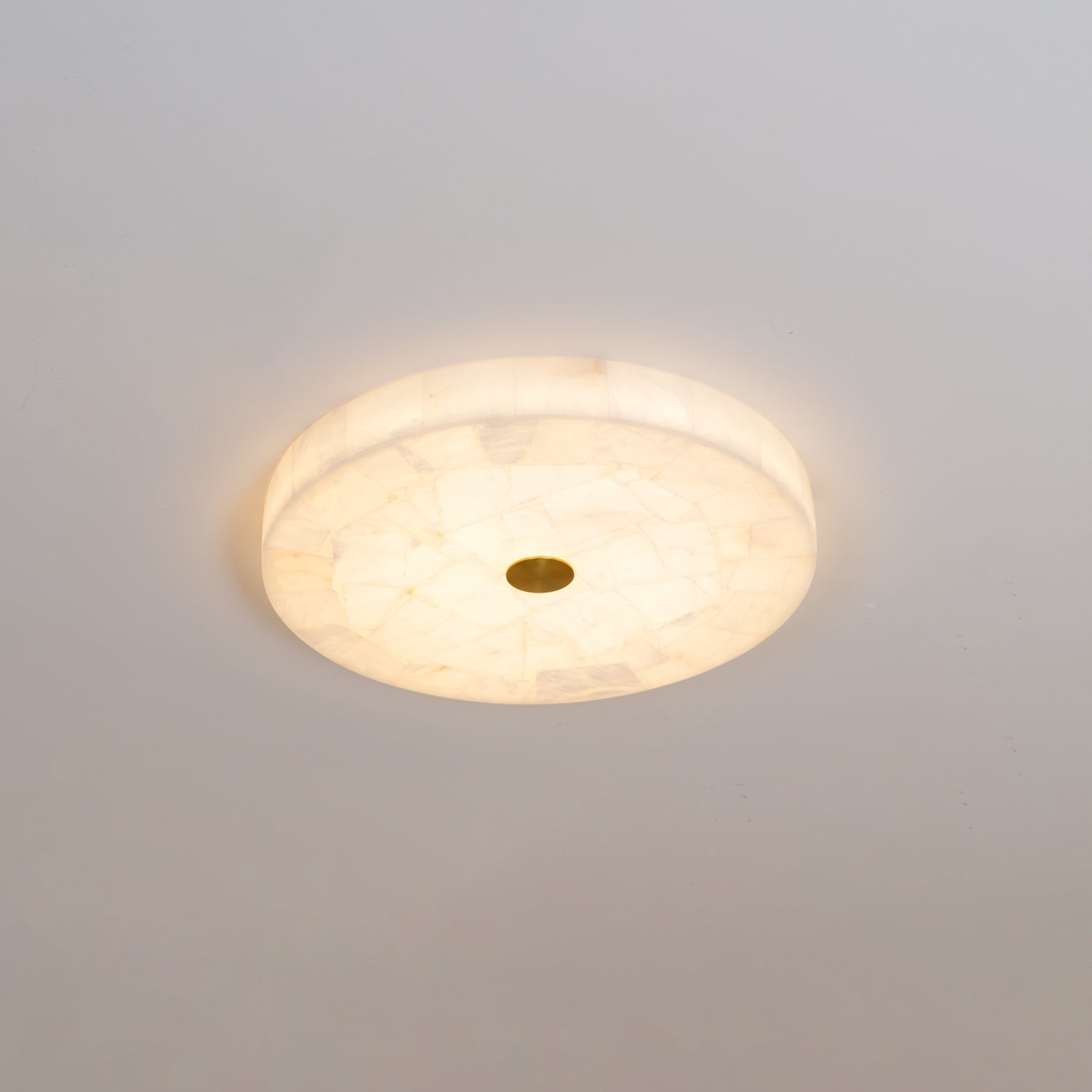Asterra Classic Circular Round Alabaster Ceiling Lamp - OpalDwell