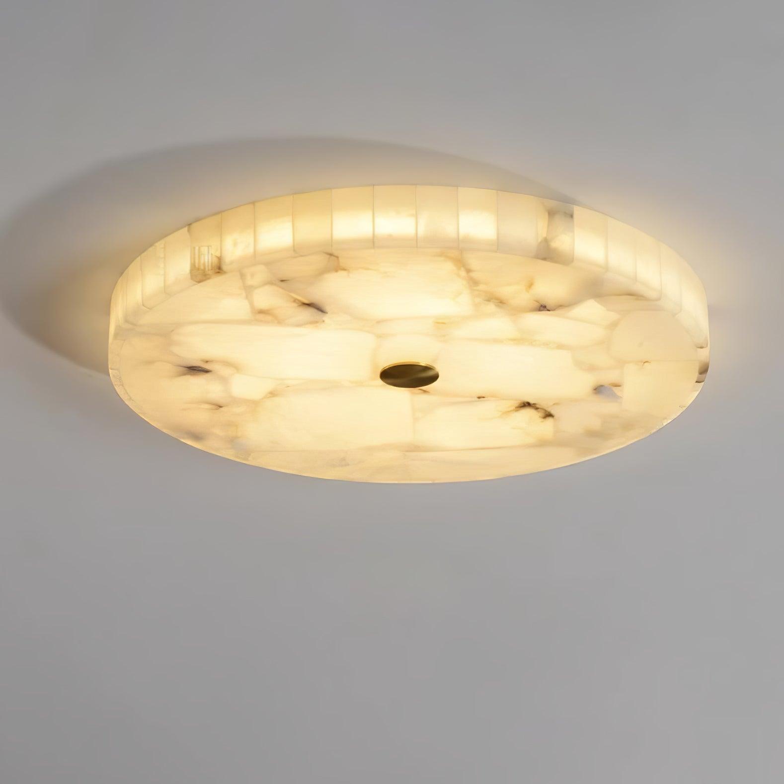 Asterra Classic Circular Round Alabaster Ceiling Lamp - OpalDwell