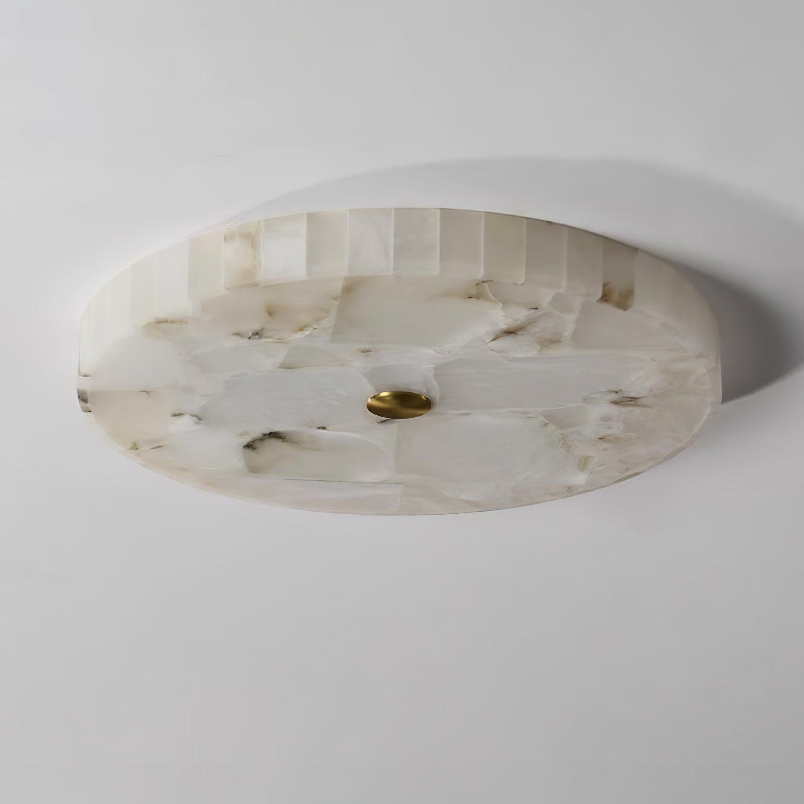 Asterra Classic Circular Round Alabaster Ceiling Lamp - OpalDwell